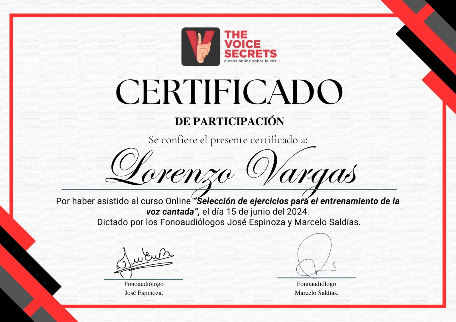 Certificación Voz Cantada Curso Online